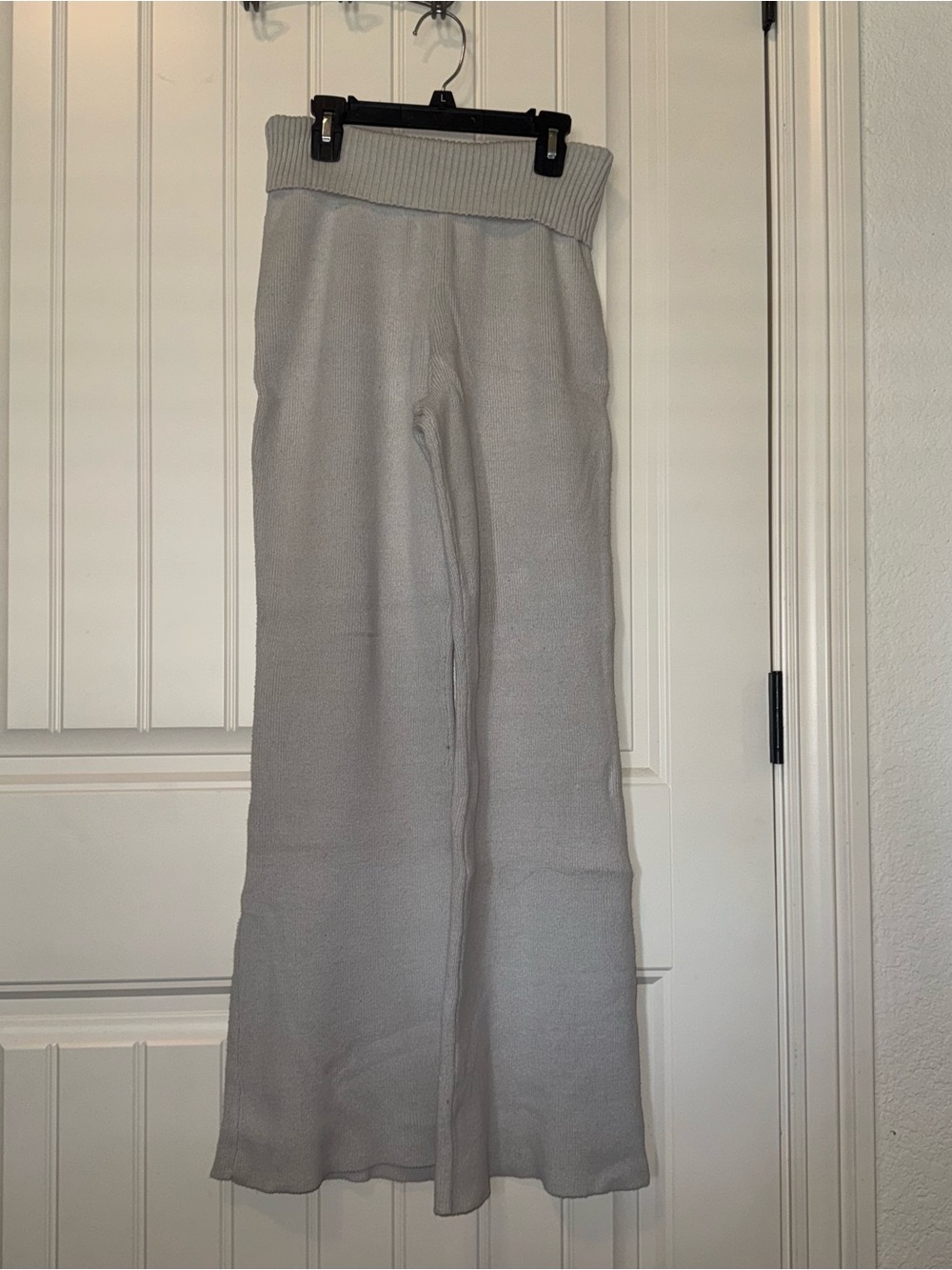 Light blue Knit Wide-Leg Pants